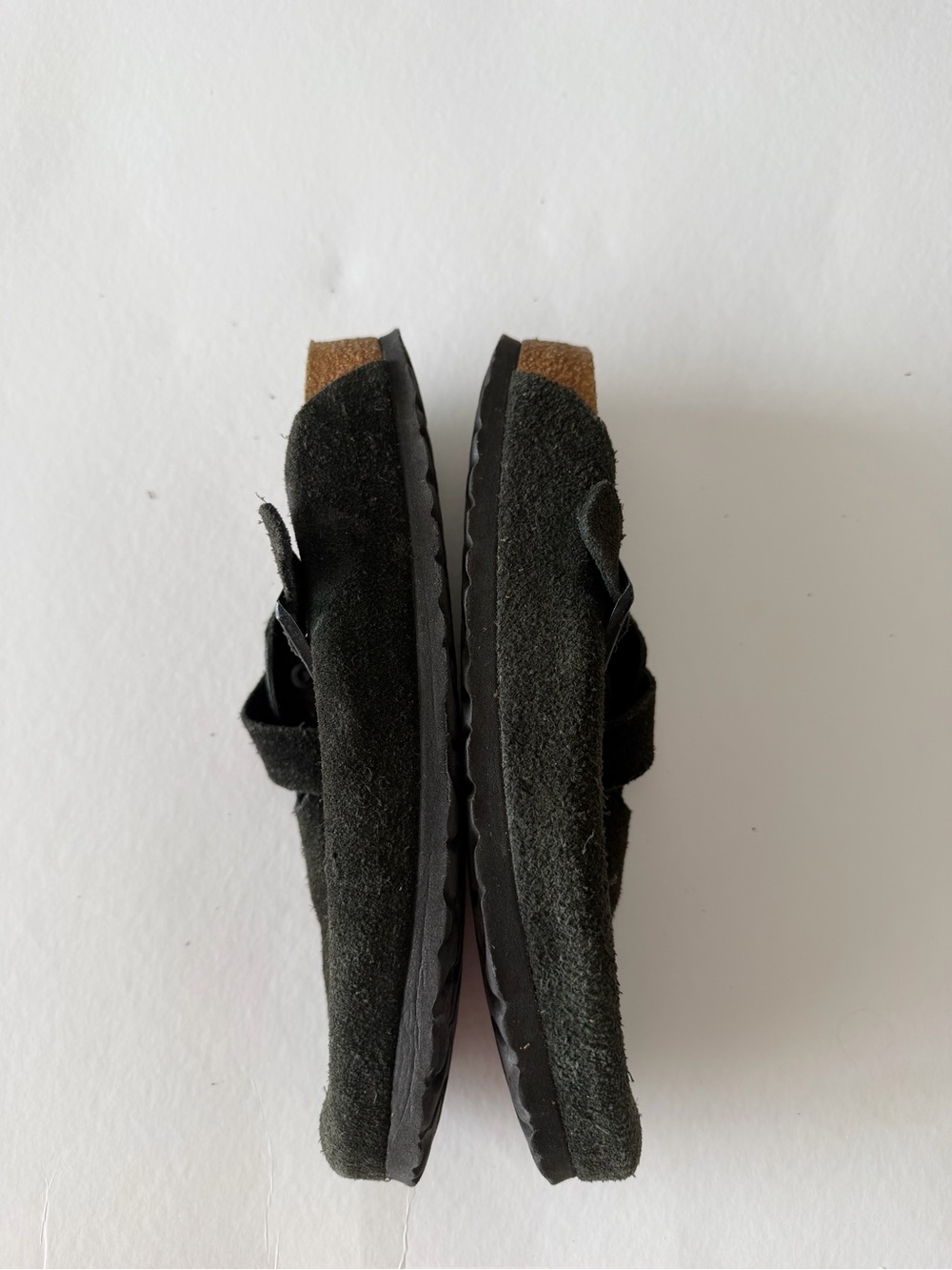 Birkenstock Olive Gray Suede Boston Clogs - Picture 6 of 10